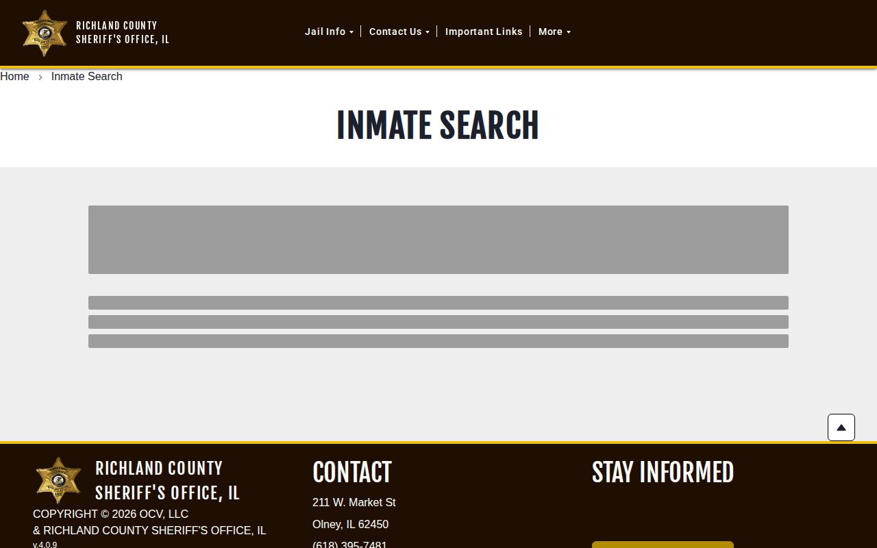 Richland County recent arrest roster search interface